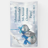 3'x5'バナパーソナライズされたーオーナメント雪片Sno 横断幕 (縦)