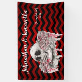 3'x5'バナパーソナライズされたースカルバラゴシック 横断幕 (縦)