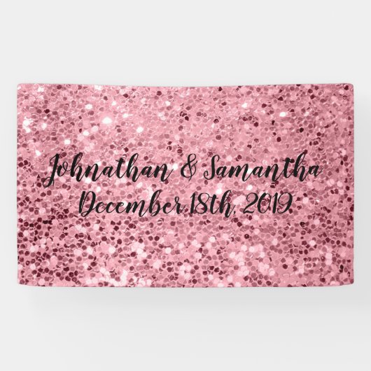 3'x5'バナパーソナライズされたーバラ金ゴールドグリッター 横断幕 (横)