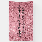 3'x5'バナパーソナライズされたーバラ金ゴールドグリッター 横断幕 (縦)