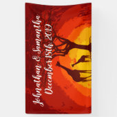 3'x5'バナーアフリカパーソナライズされたサファリキリンS 横断幕 (縦)