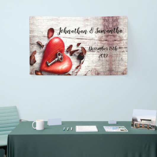 3'x5'バナーカントリーパーソナライズされたウッドの鍵を私のHに 横断幕 (トレードショー)