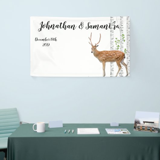 3'x5'バナークリスマスデパーソナライズされたィアドウウッドランドB 横断幕 (トレードショー)