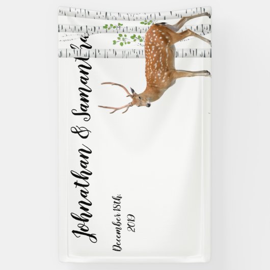 3'x5'バナークリスマスデパーソナライズされたィアドウウッドランドB 横断幕 (縦)