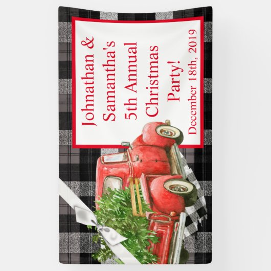 3'x5'バナークリスマストラッククパーソナライズされたリスマスバフ 横断幕 (縦)