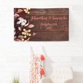 3'x5'バナーコットンパーソナライズされたブランチon Dark Wo 横断幕 (インサイチュ)