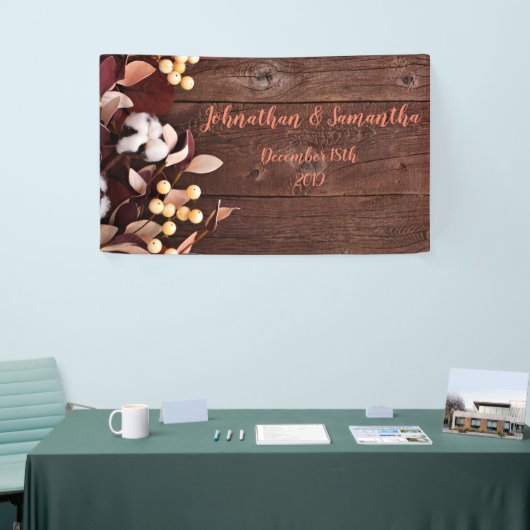 3'x5'バナーコットンパーソナライズされたブランチon Dark Wo 横断幕 (トレードショー)