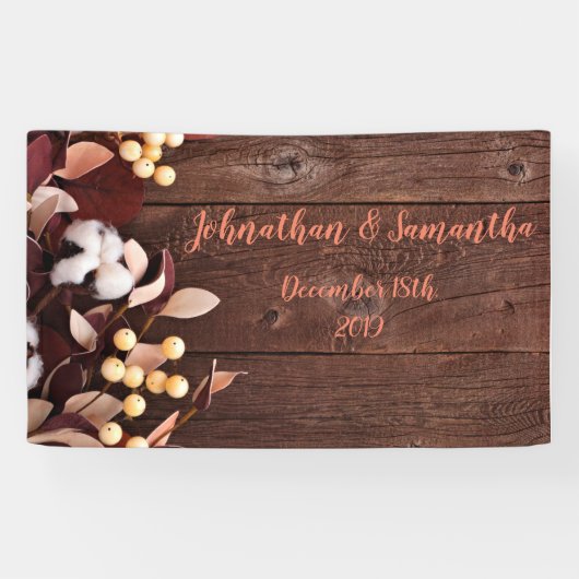 3'x5'バナーコットンパーソナライズされたブランチon Dark Wo 横断幕 (横)