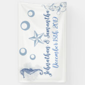 3'x5'バナーシパーソナライズされたーホース海ビーチ 横断幕 (縦)