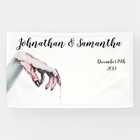 3'x5'バナーゾンビパーソナライズされた血ドリップヴァンパイア 横断幕 (横)