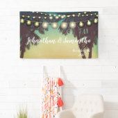 3'x5'バナービーチサンセッパーソナライズされたトパームツリー 横断幕 (インサイチュ)