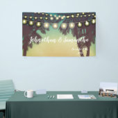 3'x5'バナービーチサンセッパーソナライズされたトパームツリー 横断幕 (トレードショー)