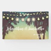 3'x5'バナービーチサンセッパーソナライズされたトパームツリー 横断幕 (横)