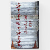 3'x5'バナーホワイトウパーソナライズされたッシュウッドバーンドー 横断幕 (縦)