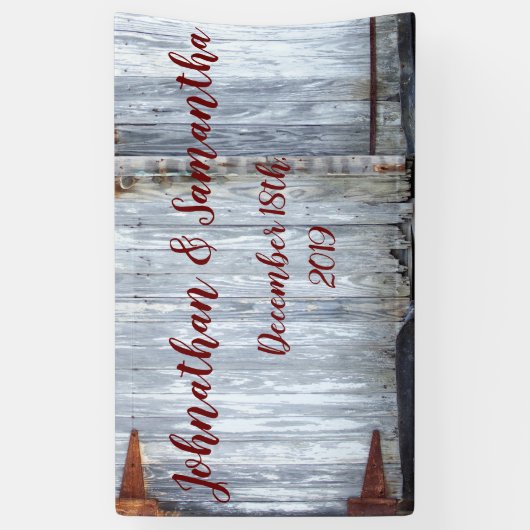 3'x5'バナーホワイトウパーソナライズされたッシュウッドバーンドー 横断幕 (縦)