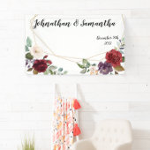 3'x5'バナーホワイトロパーソナライズされたーズ金ゴールドジオメトリ 横断幕 (インサイチュ)