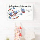 3'x5'バナー鳥パーソナライズされた刺伝統的青 横断幕 (インサイチュ)