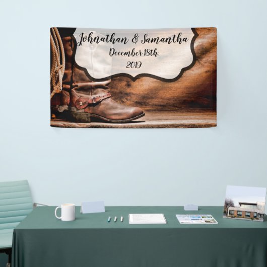 3'x5'バナーCowboyブーパーソナライズされたツバーンウッドR 横断幕 (トレードショー)
