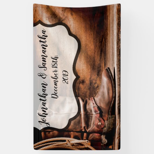 3'x5'バナーCowboyブーパーソナライズされたツバーンウッドR 横断幕 (縦)