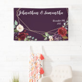 3'x5'バパーソナライズされたナープラムパープルバラ金ゴールドG 横断幕 (インサイチュ)