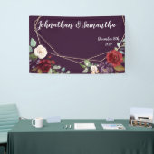 3'x5'バパーソナライズされたナープラムパープルバラ金ゴールドG 横断幕 (トレードショー)