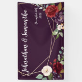 3'x5'バパーソナライズされたナープラムパープルバラ金ゴールドG 横断幕 (縦)