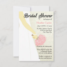 3x5垂直ドレス&ブーケ – ブライダルシャワー招待状 招待状