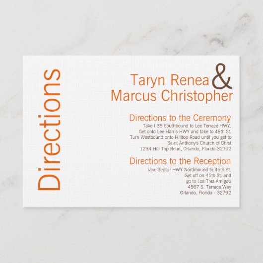 3x5方向カードブラウンオレンジシェブロン エンクロージャーカード (正面)