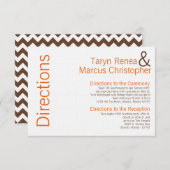 3x5方向カードブラウンオレンジシェブロン エンクロージャーカード (正面/裏面)