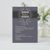 3x5方向カードブラックタイ関係グレーエレガント エンクロージャーカード (スタンド正面)