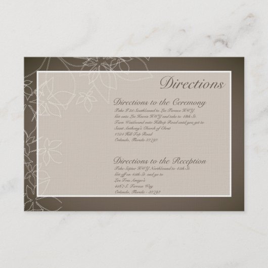 3x5方向カード秋のフローラ紅葉グレー エンクロージャーカード (正面)