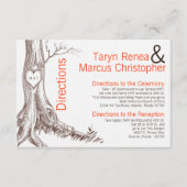 3x5方向カード秋ツリーイニシャル彫刻 エンクロージャーカード (正面)