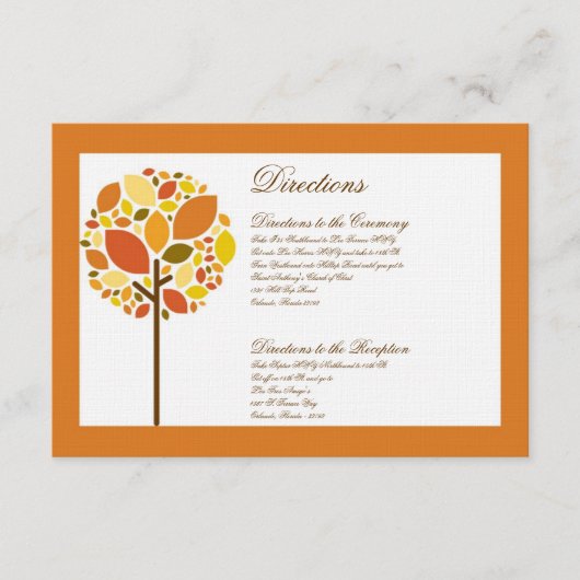 3x5方向カード秋モダンツリー秋 エンクロージャーカード (正面)