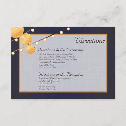 3x5方向カード紙提灯オンブルーチャイニーズ エンクロージャーカード (正面)