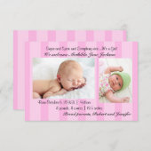 3x5砂糖とスパイスベビーガール誕生のお知らせ 案内状 (正面/裏面)