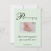 3x5美しい原稿のベビーの招待状の男の子か女の子 案内状 (裏面)