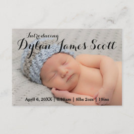 3x5美しい原稿のベビーの招待状の男の子か女の子 案内状