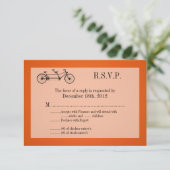 3x5 R.S.V.P.の応答カードオレンジ二重バイク 出欠カード (スタンド正面)