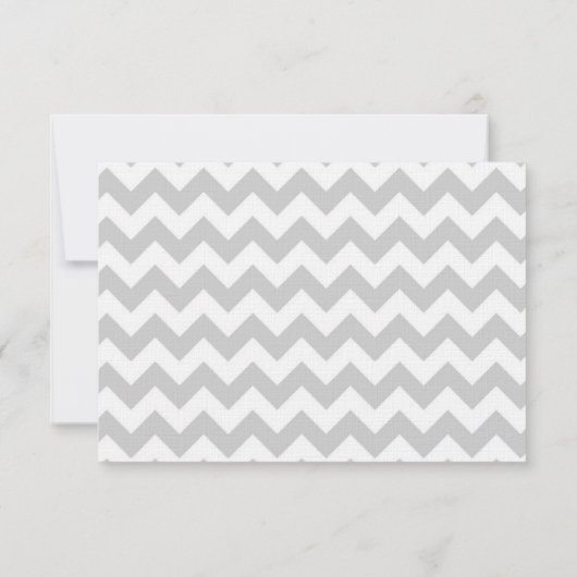 3x5 R.S.V.P.の応答カードシェブロンのストライプな灰色の黄色 出欠カード (裏面)