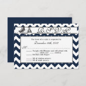 3x5 R.S.V.P.の応答カード十代のスニーカーシェブロン 出欠カード (正面/裏面)