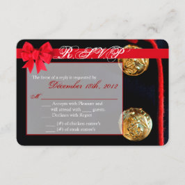 3x5 R.S.V.P.の応答カード均一海洋の服青 出欠カード