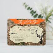 3x5 R.S.V.P.の応答カード狩りのシカの木びき台の頭部カム 出欠カード (スタンド正面)