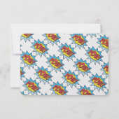 3x5 R.S.V.P.の応答カード続きこま漫画の本のポップアート 出欠カード (裏面)