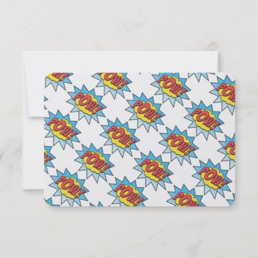 3x5 R.S.V.P.の応答カード続きこま漫画の本のポップアート 出欠カード (裏面)