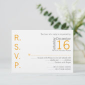 3x5 R.S.V.P.の応答カード黄色灰色の一流のシェブロン 出欠カード (スタンド正面)