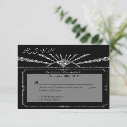 3x5 R.S.V.P.リプライカードアールデコローアリング20s GATSB 出欠カード (スタンド正面)