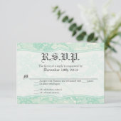 3x5 R.S.V.P.リプライカードカントリーミントレースプリント 出欠カード (スタンド正面)