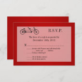 3x5 R.S.V.P.リプライカードレッドダブルバイク 出欠カード (正面/裏面)