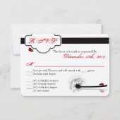 3x5 R.S.V.P.リプライカードレディーバグDandilion花 出欠カード (正面)