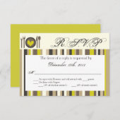 3x5 R.S.V.P.リプライカード中国プレートSilverware 出欠カード (正面/裏面)